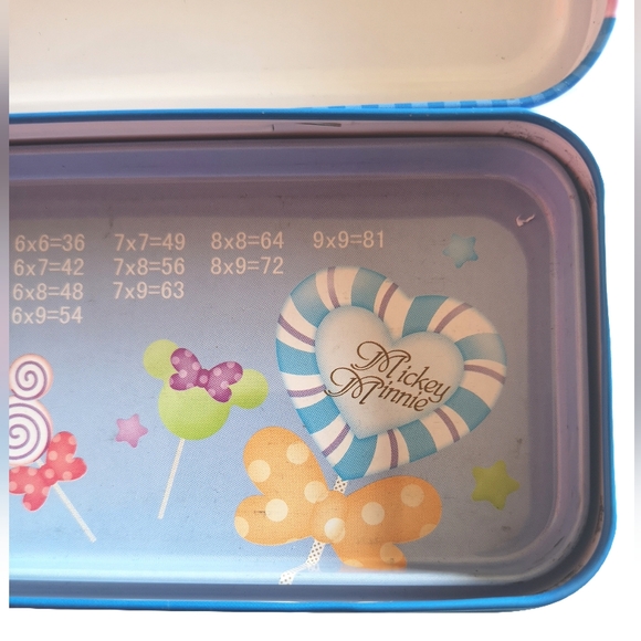 ❤️Disney Mickey & Minnie Pencil Box Metal Tin Case - Picture 10 of 14